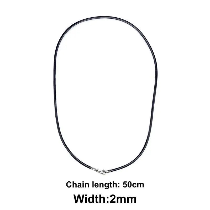 Rubber Rope Necklace & Bracelets For Men Women Fashion Jewelry Gift Casual Round Neck Black Necklace DIY Rope