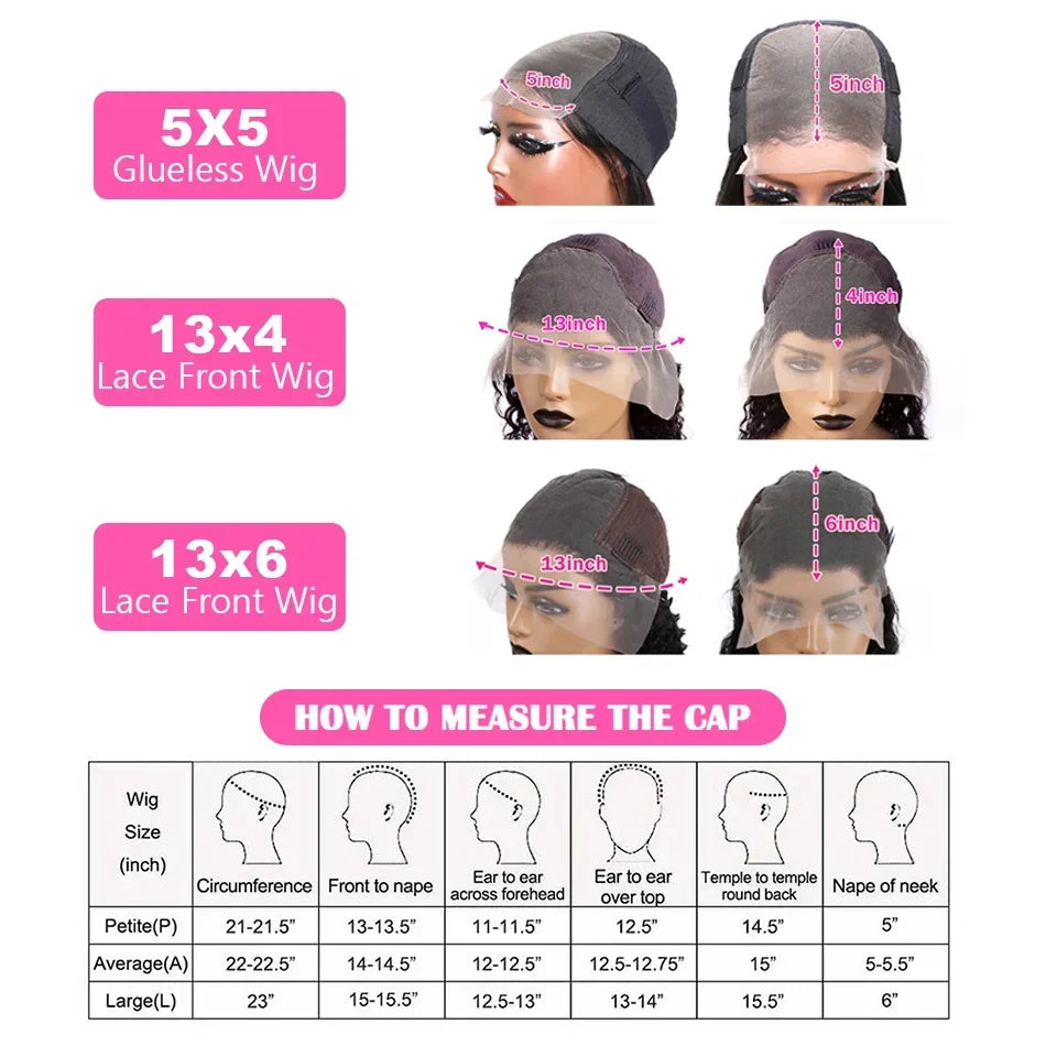 Natural Black Body Wave Glueless Lace Wig – 5x5, 13x4 & 13x6, 250% Density