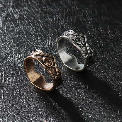 Dragon House Targaryen Ring Cosplay Three Head Dragon Golden Alloy Metal Rings Jewelry Party Costume Accessories Gifts