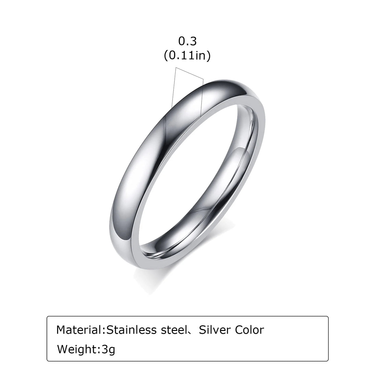 High Polished Stainless Steel Wedding Band Ring for Women Men 2/3/4/5/6mm Gold Plated Smooth Couple Rings Engagement Jewelry