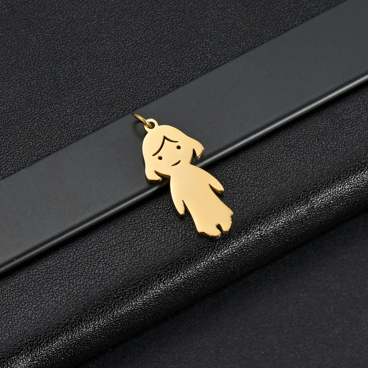 Akizoom 45cm Baby Boy Girl Kids Pendant Necklace Golden Color Stainless Steel Jewelry Chain Women Family Memorial Birthday Gifts