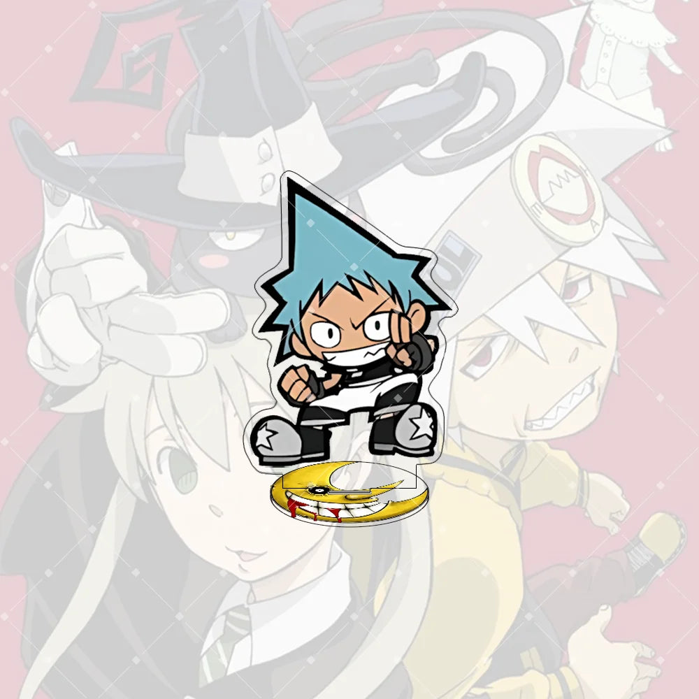 Anime Soul Eater 10CM Acrylic Stand keychain Anime Figure Maka Albarn Black Star Cute Model desktop decoration collection gift