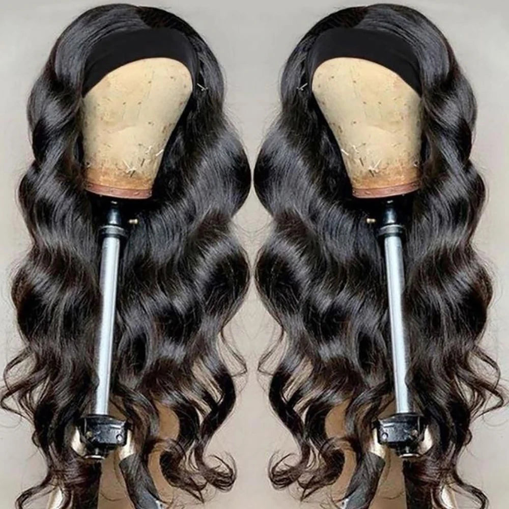 Body Wave Headband Wig – Human Hair 180% Density, Glueless Ready-to-Wear