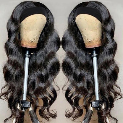 Body Wave Headband Wig – Human Hair 180% Density, Glueless Ready-to-Wear