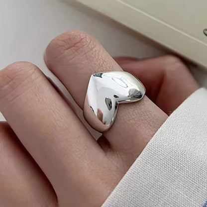 VENTFILLE 925 Sterling Silver Irregular Design Wave Golden Stackable Finger Rings Trendy Adjustable For Women Gifts Dropshipping