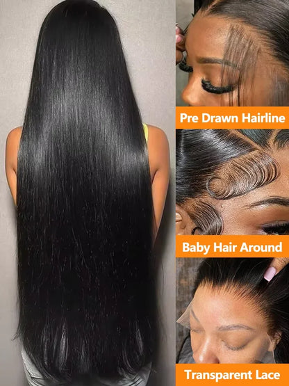 Bone Straight 360 Full Lace & HD Lace Frontal Wig – 13x4 & 13x6, 250%
