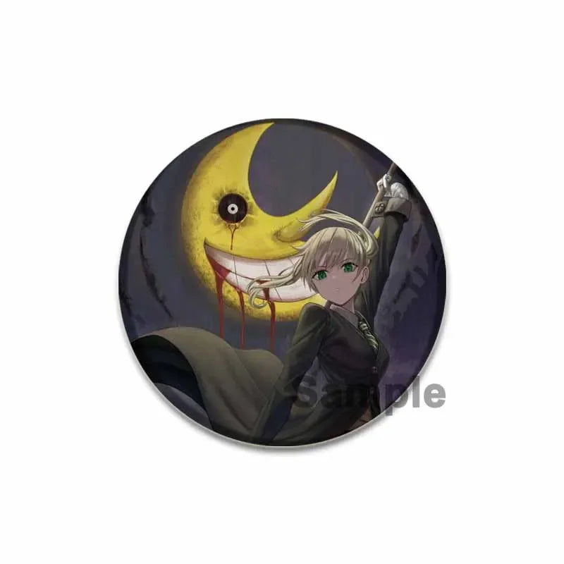 32/44/58MM Anime Soul Eater Pins Thompson Patricia Evans Soul Eater Albarn Maka Figure Icon Brooches Badge for Backpack Clothes