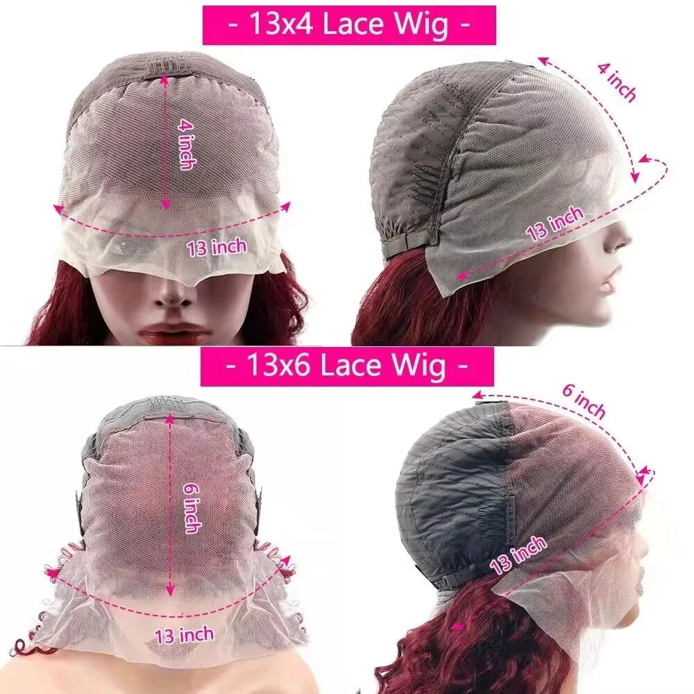 99J Burgundy Body Wave HD Lace Front Wig – Pre-Plucked 13x4 & 13x6, 220%