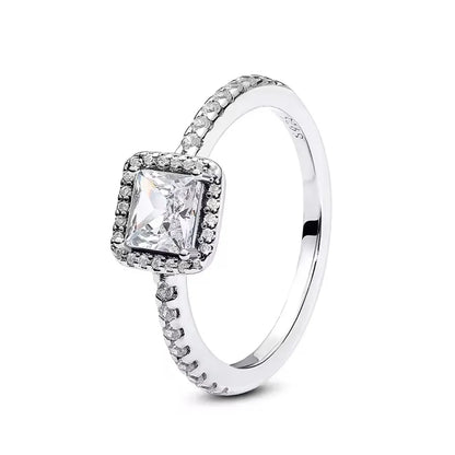 925 Sterling Silver  Crown Heart Flower Zircon Rings For Women Love Promise Engagement Band Fashion Ring Set