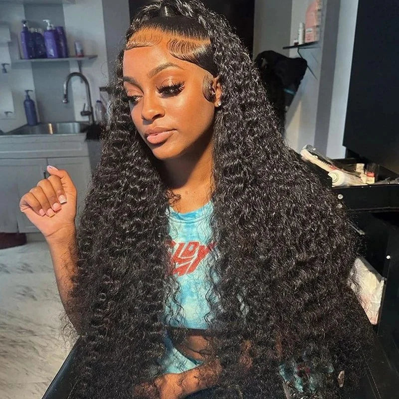 Deep Wave Water Wave Curly Lace Front Wig – 13x4 & 13x6, 250% Density 40–44 Inch