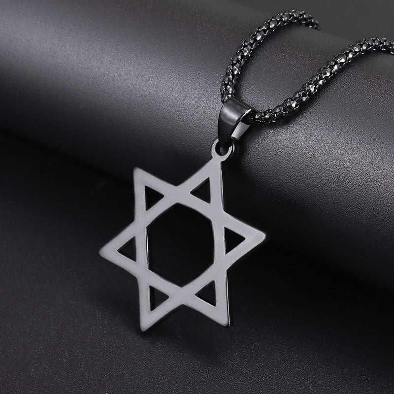 Stainless Steel 7 Archangel Seal Necklace Men's Solomon Kabbalah Seal Pendant Supernatural Protection Amulet Magical Jewelry
