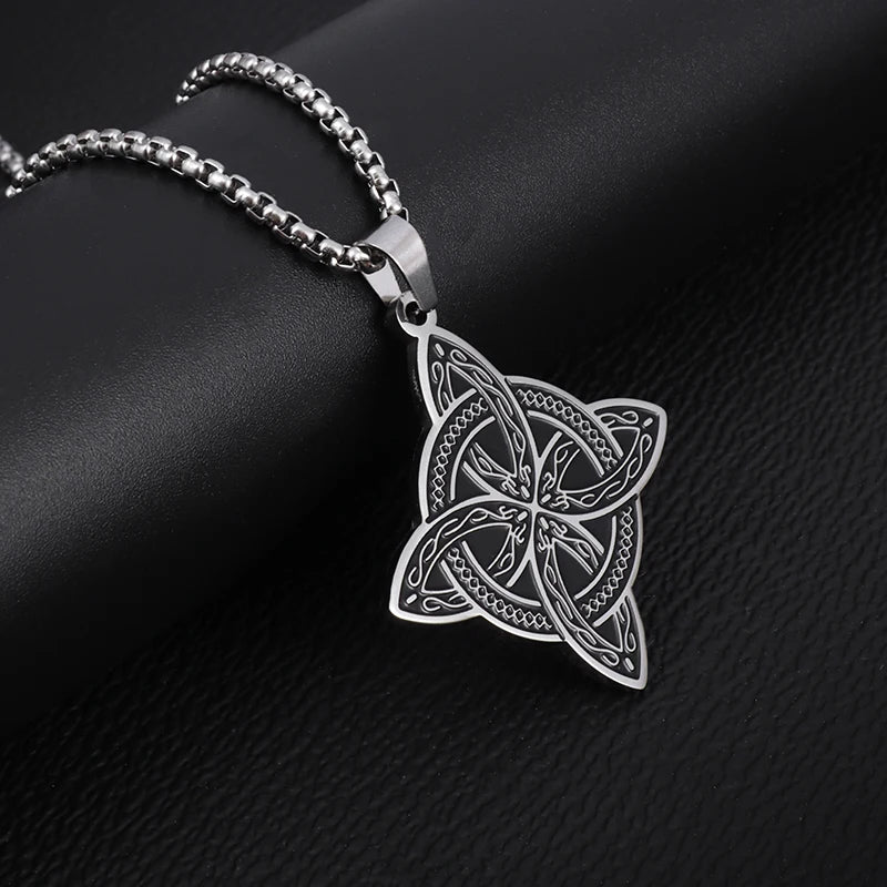 Stainless Steel 7 Archangel Seal Necklace Men's Solomon Kabbalah Seal Pendant Supernatural Protection Amulet Magical Jewelry