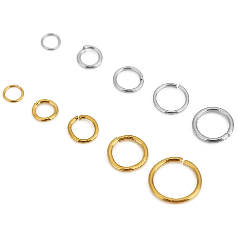 100pcs 3 4 5 6 7 8 10 mm Stainless Steel Open Jump Rings PVD Never Fade End Connectors For Necklace Bracelet DIy Jewelry Making