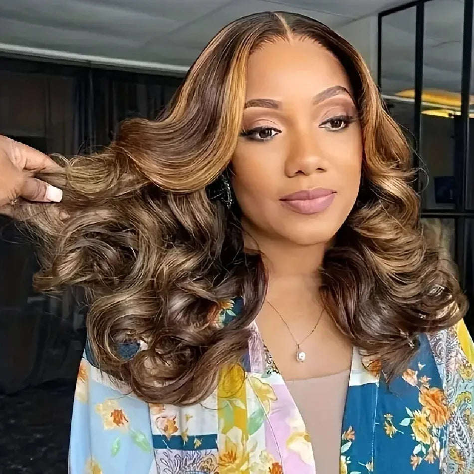 4/27 Honey Blonde Body Wave Bob Wig – 13x4 HD Lace Front, Glueless Pre-Plucked
