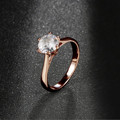 Classic Wedding Rings For Women Forever Simple Six Claws Zirconia Fashion Solitaire Engagement Marriage Gift Ring Jewelry KCR033