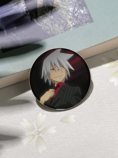 58/44/32mm Anime Soul Eater Round Pins Cartoon Badges Cosplay Handmade Tinplate Brooch for Backpack Clothes Chest Ornament Gifts