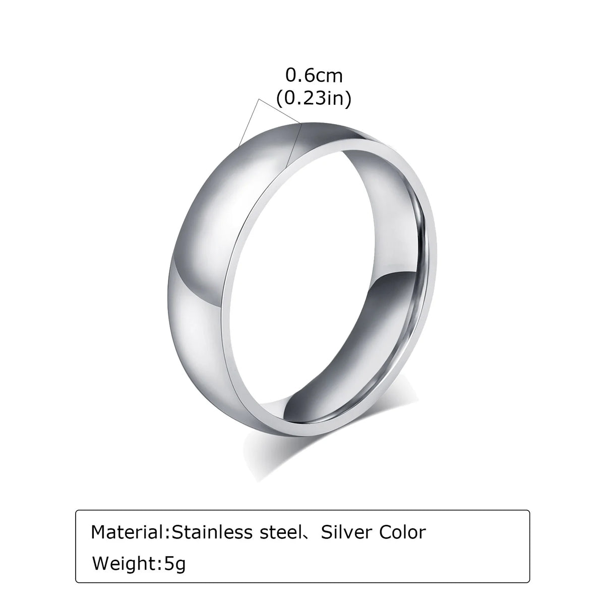 High Polished Stainless Steel Wedding Band Ring for Women Men 2/3/4/5/6mm Gold Plated Smooth Couple Rings Engagement Jewelry