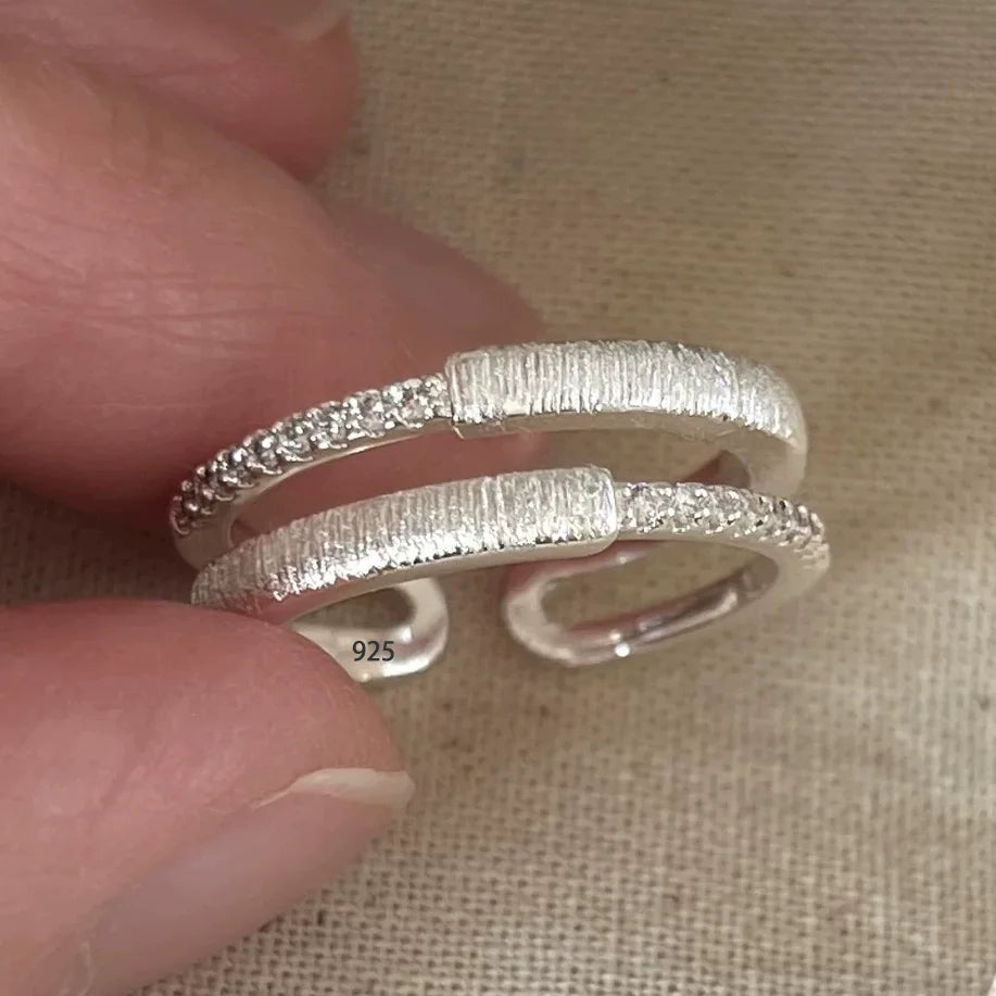 VENTFILLE 925 Sterling Silver Irregular Design Wave Golden Stackable Finger Rings Trendy Adjustable For Women Gifts Dropshipping