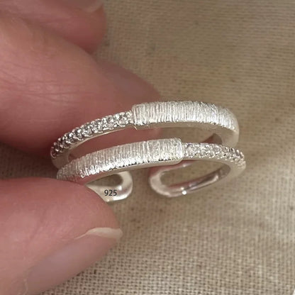 VENTFILLE 925 Sterling Silver Irregular Design Wave Golden Stackable Finger Rings Trendy Adjustable For Women Gifts Dropshipping