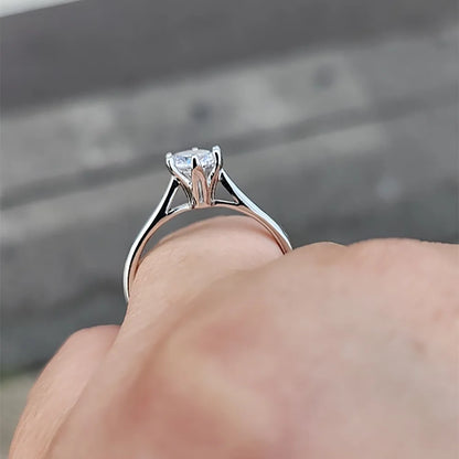 Classic Wedding Rings For Women Forever Simple Six Claws Zirconia Fashion Solitaire Engagement Marriage Gift Ring Jewelry KCR033