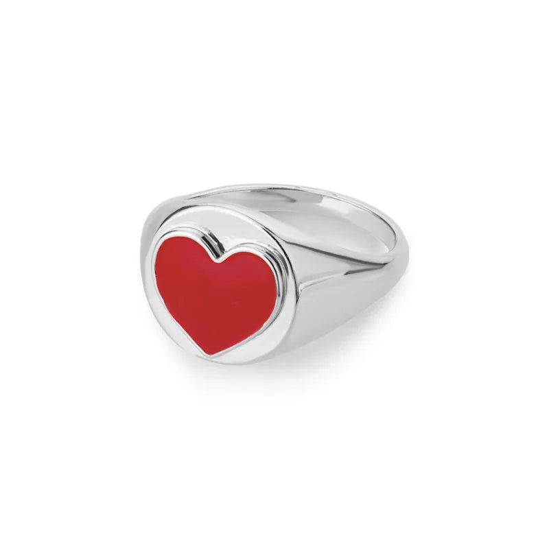 Sweet Heart Zirconia Rings for Women Stainless Steel Gold-Plated Layered Design Everyday Wear Valentine's Day Party Jewelry Gift