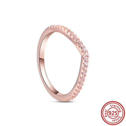 925 Sterling Silver Original Rose Gold Plated Fashion Women Ring Flower Green Zircon Design Jewelry Exquisite Wedding Gift Rings