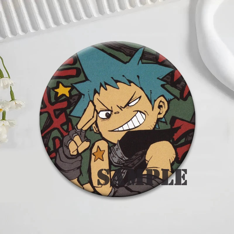 Soul Eater Brooches Anime Figure Lapel Pins Maka Albarn Death The Kid Cartoon Badge for Backpack Accessories Clothes Decoration