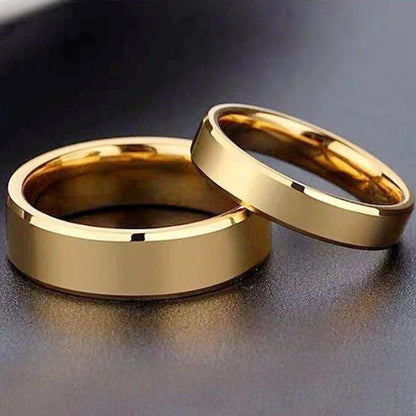 Smooth Stainless Steel Couple Rings Gold Simple 4MM 6MM Women Men Lovers Wedding Jewelry Engagement Halloween Christmas Gifts