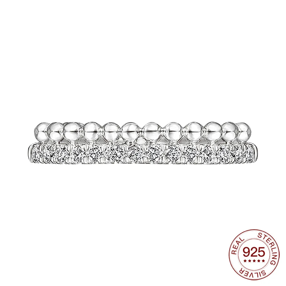 New Rings 925 Sterling Silver Ring Original Silver Pearl Ring For Women Luxury Zircon Simple Finger Ring Lover Jewelry Gifts