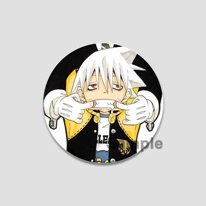 58/44/32mm Anime Soul Eater Round Pins Cartoon Badges Cosplay Handmade Tinplate Brooch for Backpack Clothes Chest Ornament Gifts