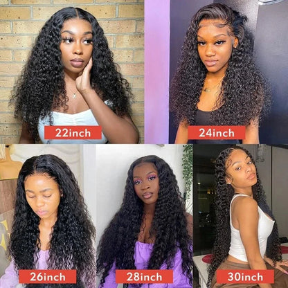 Deep Wave Water Wave Curly Lace Front Wig – 13x4 & 13x6, 250% Density 40–44 Inch