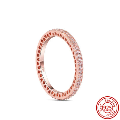 925 Sterling Silver Original Rose Gold Plated Fashion Women Ring Flower Green Zircon Design Jewelry Exquisite Wedding Gift Rings
