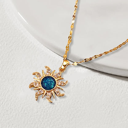 316L Stainless Steel Sun Moon Star Pendant Necklace For Women Exquisite  Planet Clavicle Chain Party Jewelry Gifts