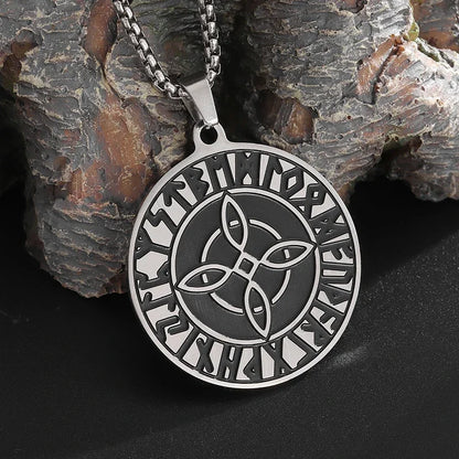 Stainless Steel Trinity Celtic Knot Nordic Rune Pendant Necklace Retro Ethnic Style Irish Knot Lucky Amulet Jewelry for Men