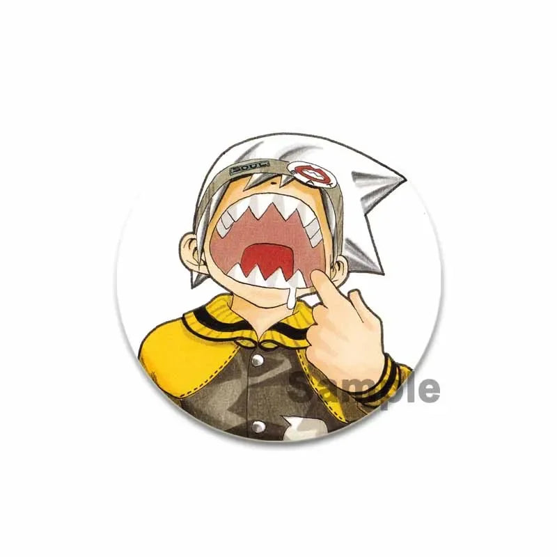 32/44/58MM Anime Soul Eater Pins Thompson Patricia Evans Soul Eater Albarn Maka Figure Icon Brooches Badge for Backpack Clothes