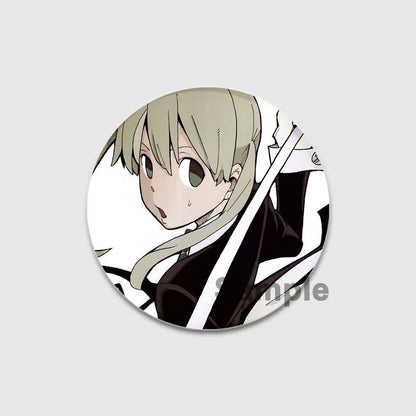 58MM Anime Soul Eater Pins Tinplate Brooch Figure Badge Handmade Brooches for Backpack Clothes Decoration Fashion Jewelry Gifts