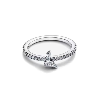 925 Silver Women Jewerly Accessories Ring Size 6 7 8 9 Pink Heart CZ Stone Red Black Rings DIY Birthday Gift Party