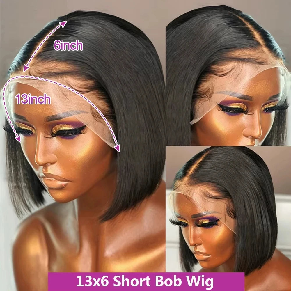 Bone Straight Short Bob Wig – 13x4 & 13x6 Glueless, 4x4 & 5x5 Lace Closure