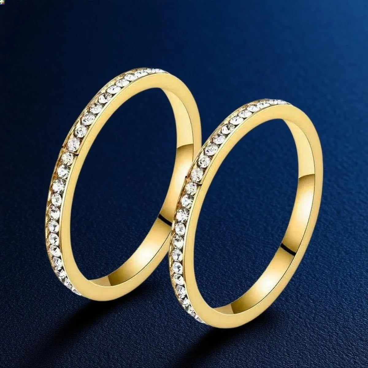 Fashion Zircon Chain  Rings For Women Gold Silver Color Elegant Finger Ring Female Korean Wedding Jewelry Gift