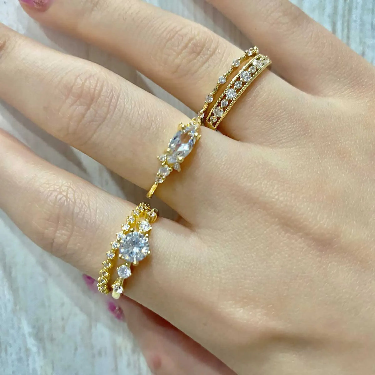 New INS Gold Color Noble Trend Dainty Rings For Women Entry Lux Zircon Midi Finger Rings For Female Anniversary Jewelry KAR229