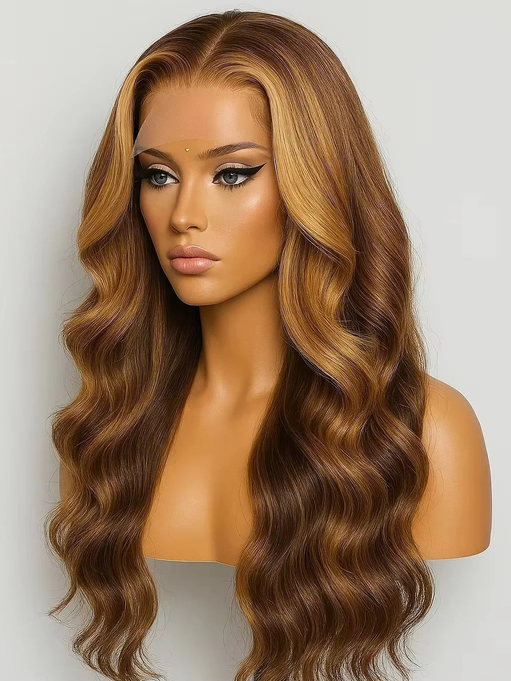 Honey Blonde Ombre 4/27 13x4 HD Lace Front Wig – Highlight Body Wave Pre-Plucked, 30 Inch