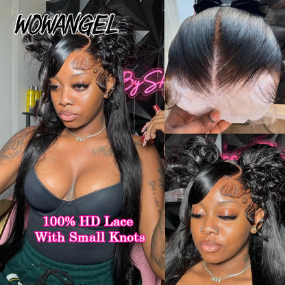 Jet Black Straight HD Full Frontal Lace Wig – Pre-Plucked 13x6 Melt-Skin Finish