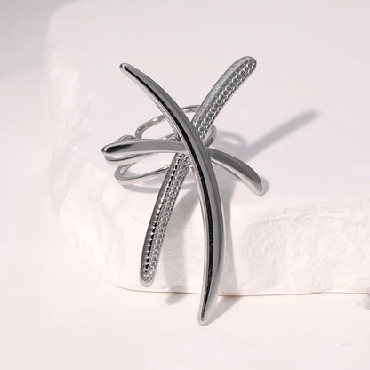 Bohemian Stainless Steel Ring Woman Vintage Jewelry Starfish Heart-Shaped Geometry Adjustable Open Rings Prom Accessories Gift