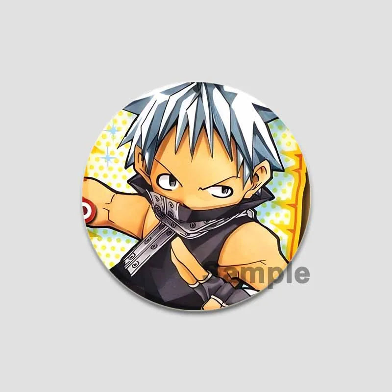 58/44/32mm Anime Soul Eater Round Pins Cartoon Badges Cosplay Handmade Tinplate Brooch for Backpack Clothes Chest Ornament Gifts