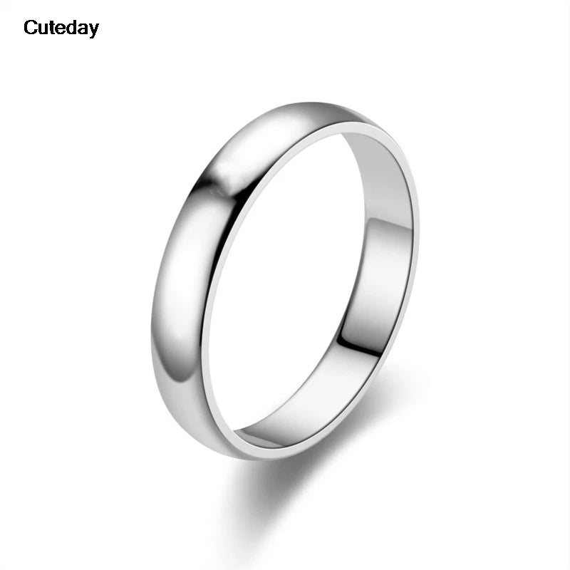 Simple 6/4mm Titanium Ring Women Men Prevent Allergy High Polished Wedding Rings Stainless Steel Couple Finger Jewelry Gifts