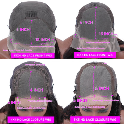 Chocolate Brown Body Wave 13x6 HD Lace Frontal Wig – Colored 4x4, 5x5 & 13x4 Pre-Plucked