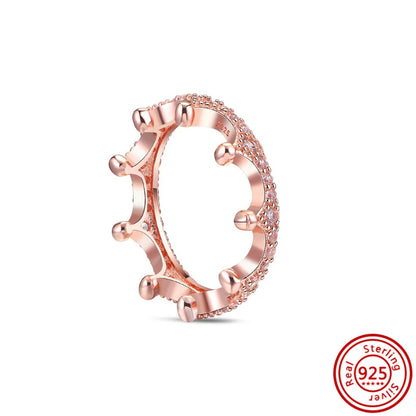 925 Sterling Silver Original Rose Gold Plated Fashion Women Ring Flower Green Zircon Design Jewelry Exquisite Wedding Gift Rings