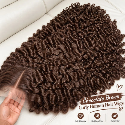 Chocolate Brown Deep Wave HD Lace Frontal Wig – #4 Vietnamese Hair, 13x6 & 13x4, 250%