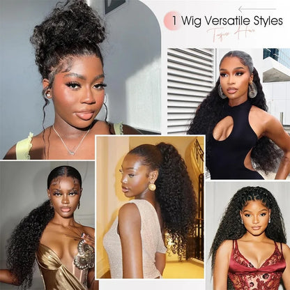 Invisible Strap 360 Full Lace Deep Wave Wig – Glueless Drawstring, 220%