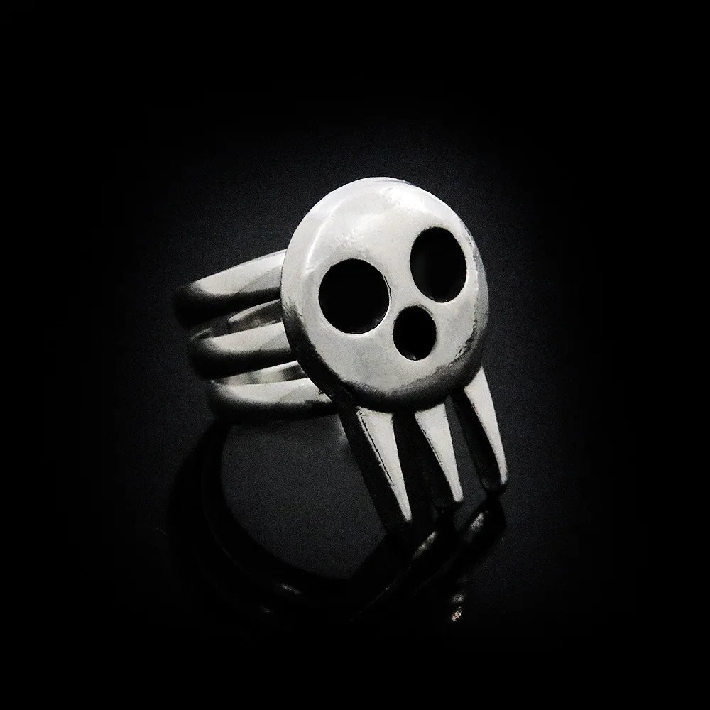 Anime Soul Eater Death the Kid Skull Cosplay Ring Metal Adjustable Rings Unisex Jewelry Halloween Accessories Props
